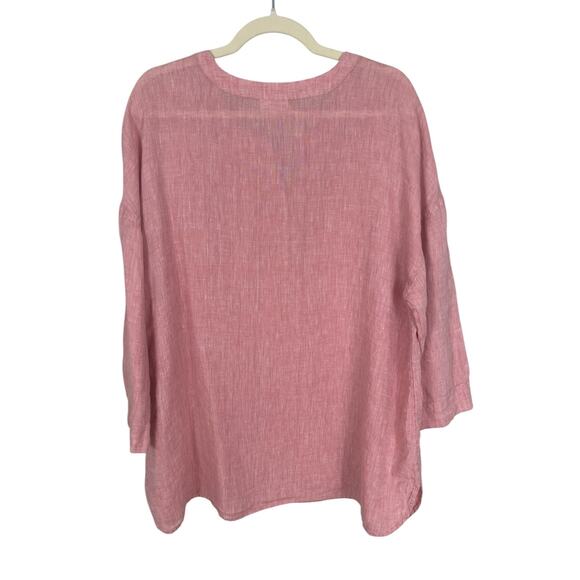 J.Jill Pure Jill Linen Popover Tunic Top Size XL Classic Coastal Resort Vacation - Picture 8 of 13